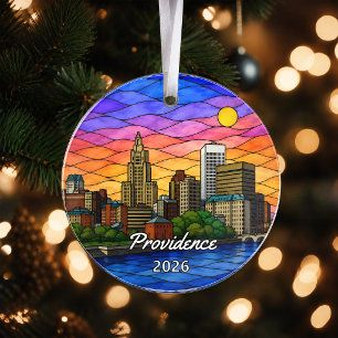 Adorno de acrílico personalizado de Providence, R