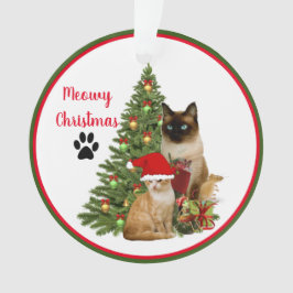 Adorno de amigos gato de Navidad Meowy lindo