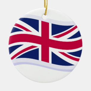 Adorno de árbol de cerámica con Union Jack