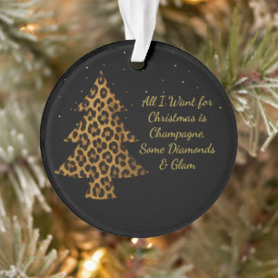 Adorno de árbol de leopardo con diseño chic para d