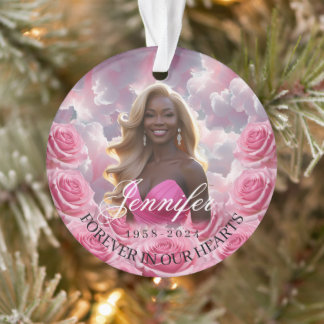 Adorno de árbol de Navidad conmemorativo de rosas 