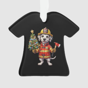 Adorno de árbol de Navidad dálmata bombero