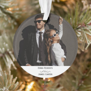 Adorno de boda de corazón de caligrafía