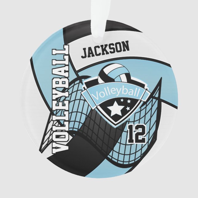 Adorno 🏐 de bola de voleibol azul, negro y blanco (Anverso)