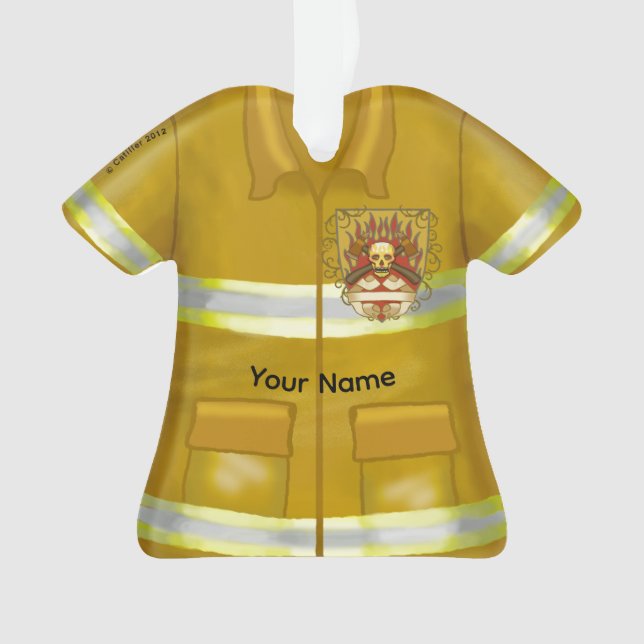 Adorno de bombero Escudo de llamas  (Anverso)