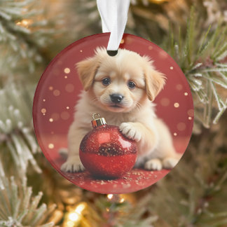 Adorno de cachorro de Navidad