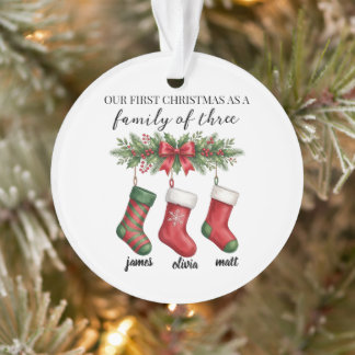Adorno de calcetines de Navidad para familia de tr