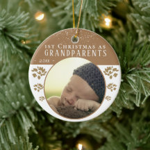 1ª Navidad como Abuelos Foto de Bebé Beige