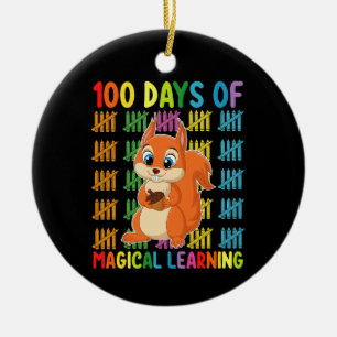 Adorno De Cerámica 100 Días De Escuela De Aprendizaje Mágico