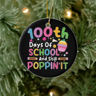 Adorno De Cerámica 100 Días De Escuela Y Niña Todavía Poppin'