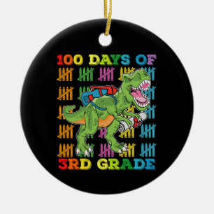Adorno De Cerámica 100 Días De La Escuela Del Dinosaurio T Rex De 3er