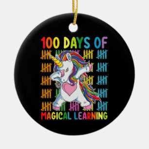 Adorno De Cerámica 100 Días De Magica Escuela Unicornio