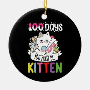 Adorno De Cerámica 100 Días Debes Ser Gato Gatito De La Escuela