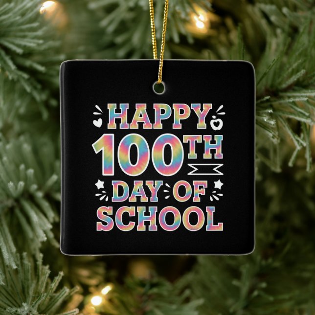 Adorno De Cerámica 100 días felices del Día del Arco Escolar 100 días (Árbol)