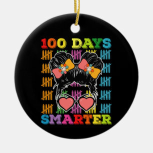 Adorno De Cerámica 100 Días Más Inteligente Moño Desordenado 100º Día