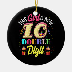 Adorno De Cerámica 10.º Cumpleaños Este Chica Ahora Tiene 10 Dígit