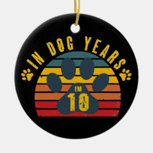 Adorno De Cerámica 10 En Años De Perro