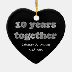 Adorno De Cerámica 10mo aniversario de boda moderno el 10 años