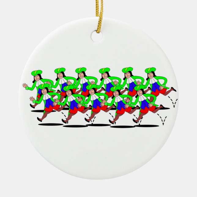 Adorno De Cerámica 11 señores Leaping (Frente)