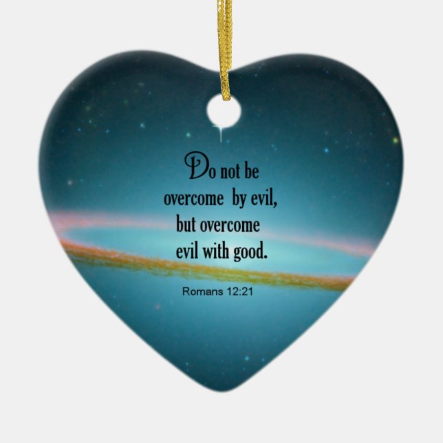 Adorno De Cerámica 12:21 de los romanos (Frente)