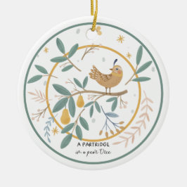 Adorno De Cerámica 12 días de perdiz de Navidades en un árbol de pera