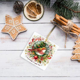 Adorno De Cerámica 12 días de perdiz de Navidades en un árbol de pera