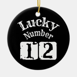 Adorno De Cerámica 12 - Lucky Número 12 Luck