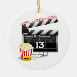 Adorno De Cerámica 13.º Fiesta de cine de cumpleaños