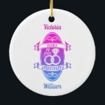 Adorno De Cerámica 14 años de marfil tradicional 14º aniversario del<br><div class="desc">Usted puede personalizar los nombres de marido y mujer. Si desea alguna ayuda para personalizar este diseño, por favor siéntase libre de usar para pedirle a este diseño un botón, que está inmediatamente debajo de este texto. Un romántico aniversario boda diseñado para la celebración de 14 años de matrimonio. El...</div>