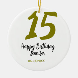 Adorno De Cerámica 15 años quiencenera añadir fecha año dorado