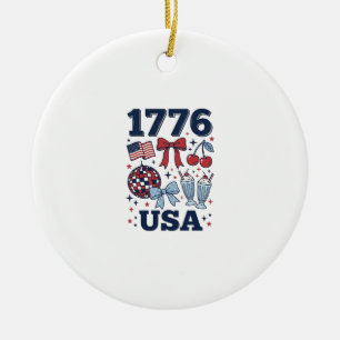 Adorno De Cerámica 1776 Diseño Vectorial Coqueta Patriótica USA_1