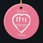 Adorno De Cerámica 17.º aniversario Boda carneliano tradicional<br><div class="desc">Si quieres ayuda para personalizar este diseño,  por favor contacta conmigo,  hay un botón de preguntar a este diseñador,  justo debajo de este texto. Diseño romántico de pincel de corazón para personas que celebran el 17 aniversario del boda. La gema de carnelias es el regalo tradicional para esta ocasión.</div>