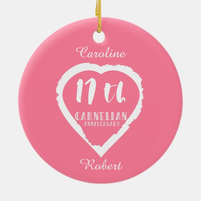 Adorno De Cerámica 17.º aniversario Boda carneliano tradicional (Atrás)