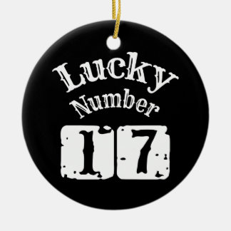 Adorno De Cerámica 17 - Lucky Número 17 Luck