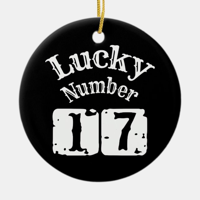 Adorno De Cerámica 17 - Lucky Número 17 Luck (Frente)