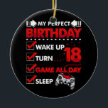 Adorno De Cerámica 18 Year Old Gamer Boy 18th Perfect Birthday Gaming<br><div class="desc">18 Year Old Gamer Gift Boy Teen 18th Perfect Birthday Gaming</div>