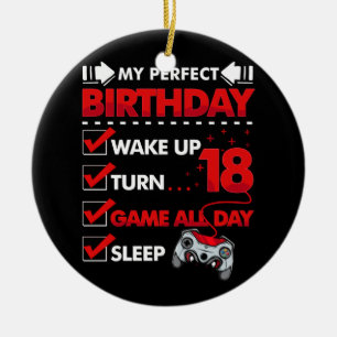 Adorno De Cerámica 18 Year Old Gamer Boy 18th Perfect Birthday Gaming