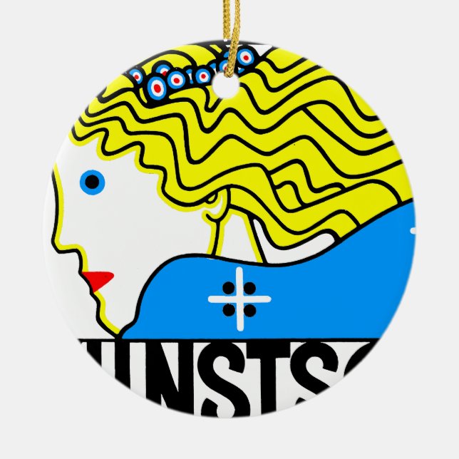 Adorno De Cerámica 1908 Viena Art Nouveau Show Fair Maiden (Frente)