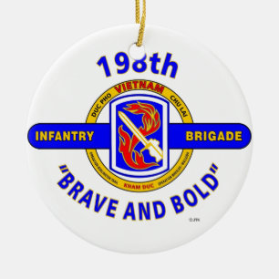 Adorno De Cerámica 198TH VIETNAM "VALIENTE E INTRÉPIDO" de la BRIGAD