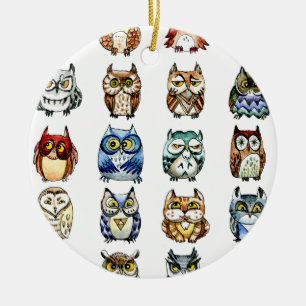 Adorno De Cerámica 19Owls y 1Cat