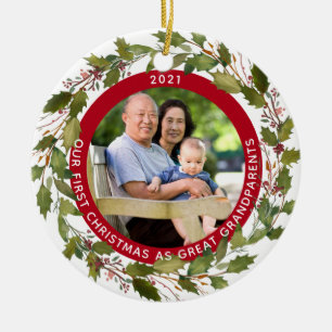 Adorno De Cerámica 1.ª Navidad Grandes Abuelos 2 Foto Holly