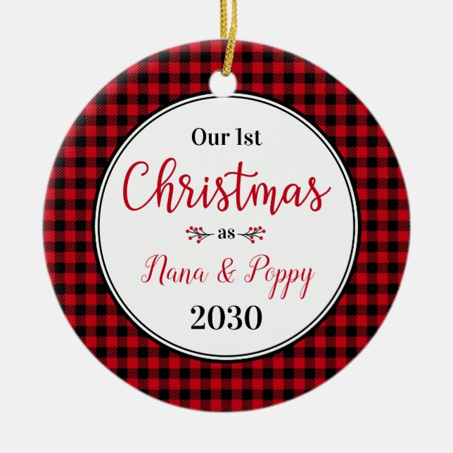Adorno De Cerámica 1.ª Navidad Nana Poppy Photo (Frente)