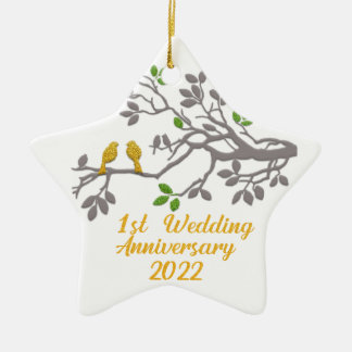 Adorno De Cerámica 1.ᵉʳ Aniversario Boda 2022 | Idea de regalo única