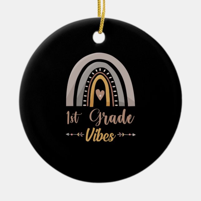 Adorno De Cerámica 1.ᵉʳ Grado de arcoiris de vuelta a la escuela (Frente)