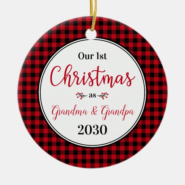 Adorno De Cerámica 1.ᵉʳ Navidad Abuelo foto (Frente)