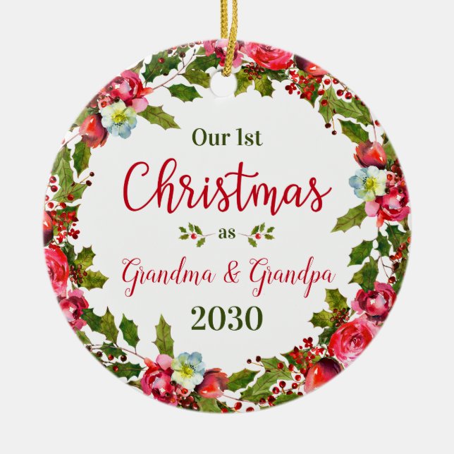 Adorno De Cerámica 1.ᵉʳ Navidad Abuelo foto (Frente)