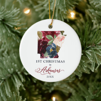Adorno De Cerámica 1.ᵉʳ Navidad En El Estado De AR Personalizado De A