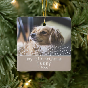 Adorno De Cerámica 1.ᵉʳ Navidad Mascota de perro Estrellas de foto Ke