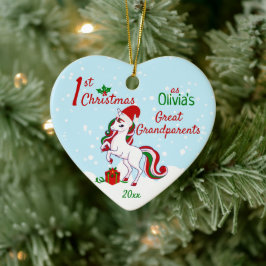 Adorno De Cerámica 1.ᵉʳ Navidades Unicornio como grandes abuelos