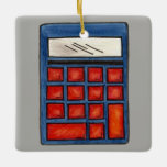 Adorno De Cerámica #1 Math Teacher School Calculator Education Gift<br><div class="desc">Ornament design features an original marker illustration of a blue calculator,  with #1 MATH TEACHER on the reverse side. A great holiday gift for your favorite math instructor!

Don't see what you're looking for? Need help with customization? Click "contact this designer" to have something created just for you!</div>